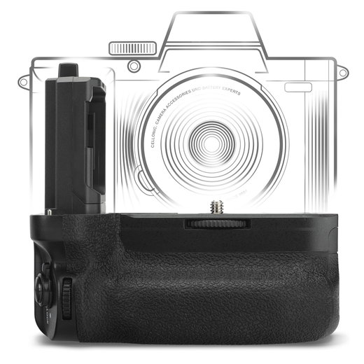 Empuñadura cámaras VG-C4EM para Sony A7 IV, A7R IV, A7R V, A9 II, A1 - Empuñadura vertical con disparador y compartimento para baterías NP-FZ100 de CELLONIC