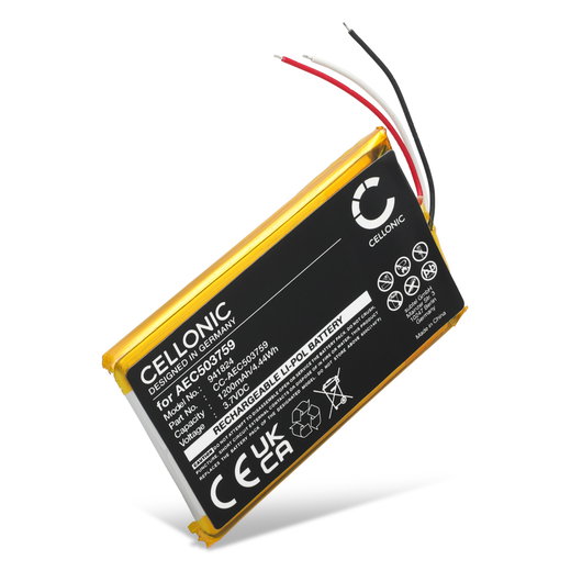 Batteri för SteelSeries Arctis 7, SteelSeries Arctis 3, SteelSeries Arctis 1, Arctis 7P AEC503759 (1200mAh, 3.7V) från CELLONIC