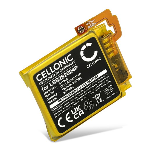 CELLONIC LSS282024P Ersättningsbatteri för FitBit Sense 2, Versa 4 smartklocka, smartwatch & fitnesstracker med 160mAh