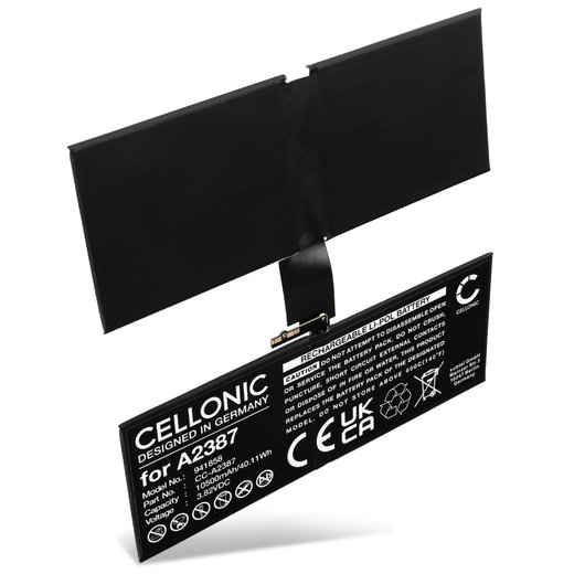 CELLONIC A2387 batteri för Apple iPad Pro 12.9 (2021) - A2378, A2379, A2461, A2462 surfplatta & tablet - ersättningsbatteri 10500mAh, 3.82v