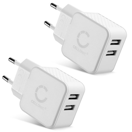 2x USB Ladegerät 5V / 1A, 1000mA 17W - 3.4A, USB-Pikalaturi USB-Virtalähde pistorasiaan USB-Latausaseman Latauspistoke Latauslaite