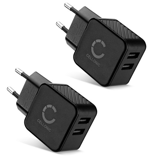 2x USB Laddare för 5V / 1A, 1000mA med 17W - 3.4A USB Snabb Laddare Väggladdare för uttag USB Power Adapter