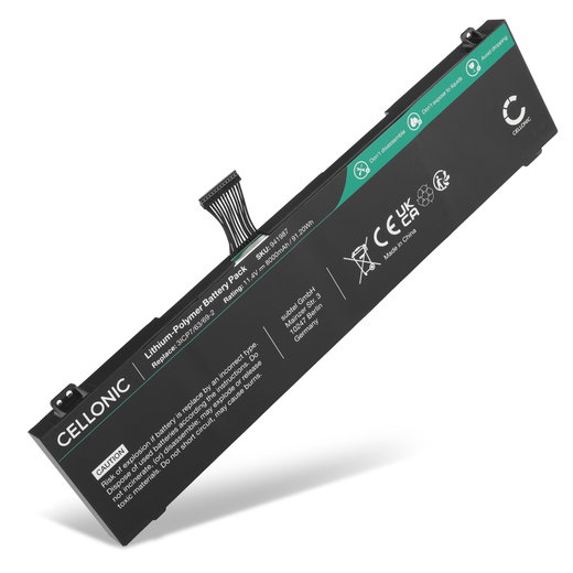 Batterie pour Schenker XMG Fusion 15 XFU15L19, 3ICP7/63/69-2, GKIDT-00-13-3S2P-0 11.4V 8000mAh de CELLONIC