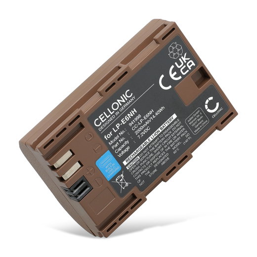 Battery LP-E6 with Type-C input for Canon EOS 80D, 70D, 60D, 7D, 6D, 5DS, EOS 5D Mark IV, III, II 2000mAh from CELLONIC