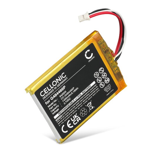 Ersatz Akku für Polar V650 GPS Navigation - Navi Ersatzakku G484466P - 1400mAh Navigationsgerät Batterie