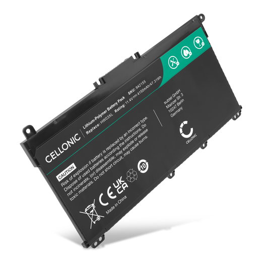 Batería HP para ordenador portátil HP Pavilion HP Pavilion 15-EG, Pavilion 15-CR, P15-EH, 255 Gen 9, 255 Gen 8, 240 Gen 9, 245 Gen 9, HW03XL 4150mAh 11.4V  de CELLONIC