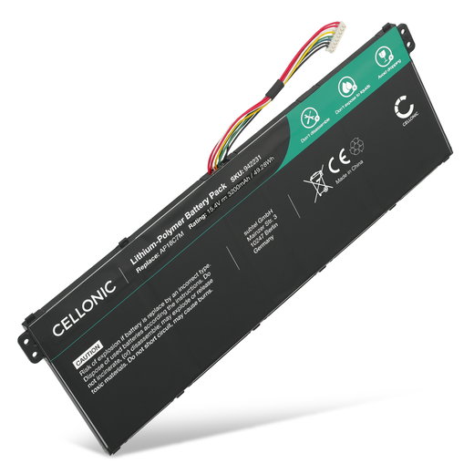 Batterie pour Acer Spin 5 SP513, SF514, SP513, Spin 3 SP314, TravelMate Spin P4, Swift 3 SF316-51, Swift 5 Pro SF514, ConceptD 3 Pro, Ezel, AP18C7M 15.4V 3200mAh de CELLONIC