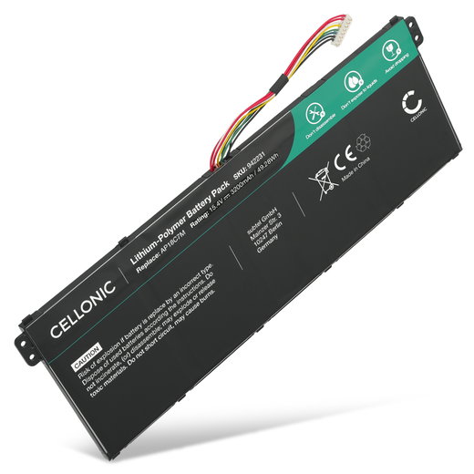 Batteri för Acer Spin 5 SP513, SF514, SP513, Spin 3 SP314, TravelMate Spin P4, Swift 3 SF316-51, Swift 5 Pro SF514, ConceptD 3 Pro, Ezel, AP18C7M 15.4V 3200mAh från CELLONIC