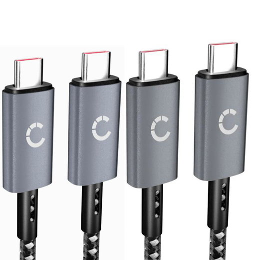 USB C Type C USB-johto 1m, 3A (PD 100W) lataus- ja tiedonsiirtojohto. Harmaa/musta USB C Type C - USB C Type C Nylon USB-kaapeli 