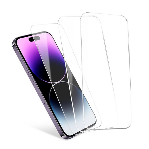 CELLONIC 3x Schutzfolie iPhone 14 Pro - 6,1 Zoll Smartphone Displayschutz 2.5D aus Tempered Glass Ultra Thin 9H Schutzglas, Displayschutzfolie