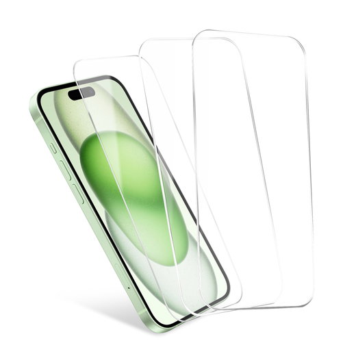 3x CELLONIC iPhone 15 / Pro Screen Protector - 6.1" Phone Screen Cover 2.5D Full Glue Ultra Thin 9H Tempered Glass Protective Smartphone Display Screen Guard