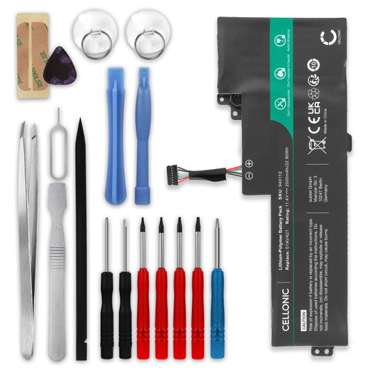 Akku für Lenovo ThinkPad T480, T470, T470s, T470p, A485, A258, 25, A475, 01AV421 Laptop - 2000mAh 11.4V + Werkzeug-Set