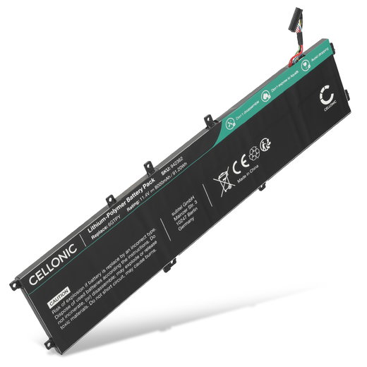 Batteri för Dell XPS 15 9570, 7590, 9560, Precision 5530, 5540, 5520, 5510, Dell 6GTPY, GPM03, H5H20 11.4V 8000mAh från CELLONIC