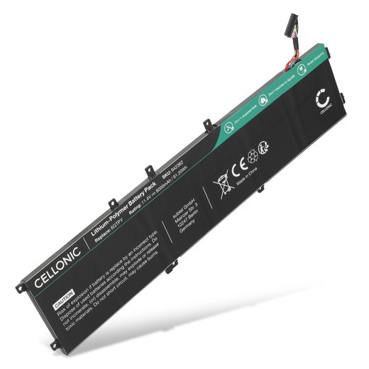 Batteria per portatile Dell XPS 15 9570, 7590, 9560, Precision 5530, 5540, 5520, 5510, Dell 6GTPY, GPM03, H5H20 ricambio per laptop 8000mAh 11.4V 