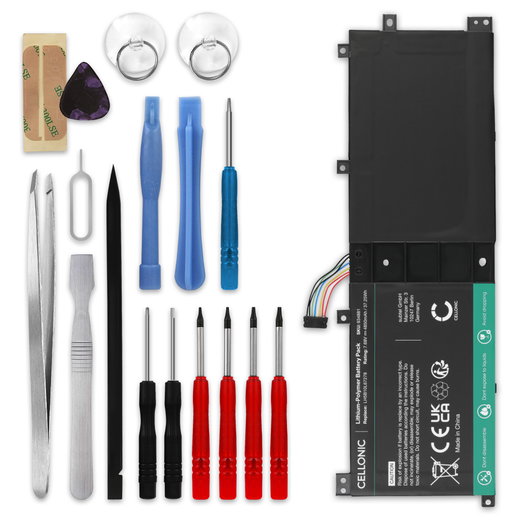 Akku für Lenovo Miix 510-12IKB, Miix 510-12ISK, Miix 520-12IKB Laptop - 4850mAh 7.68V + Werkzeug-Set