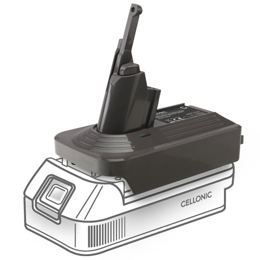 Con l'adattatore di batterie Makita 18 V a Dyson V7/V8 il tuo aspirapolvere disporrà sempre della potenza necessaria per le sessioni di pulizia profonda