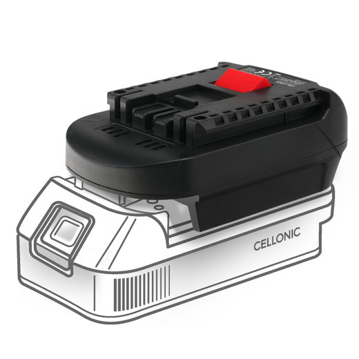 Adaptador de batería DeWalt 18V-20V o Milwaukee 18V a Bosch 18V Li-ion - Adaptador de baterías DM18BS para herramientas eléctricas Bosch de CELLONIC