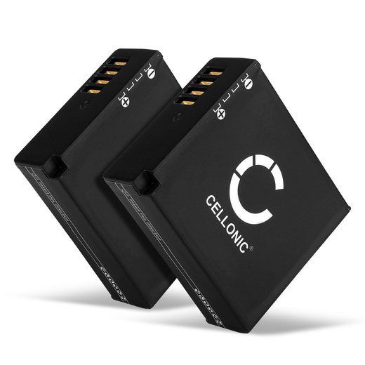 2x Batterij voor Panasonic Lumix DC-GX9 DMC-LX100 DMC-GX80 DMC-TZ80 DC-LX100 II DC-TZ90 DC-TZ202 980mAh camera van CELLONIC