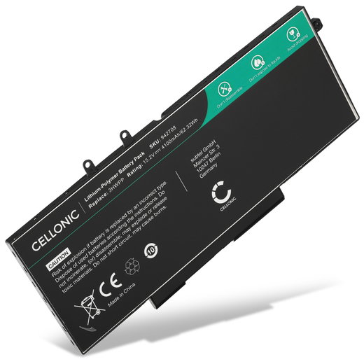 Batteri för Dell Latitude 5410, 5510, 5401, Precision 3551, 3541, 3550, Vostro 5410, 3HWPP, 3PCVM, 401D9 15.2V 4100mAh från CELLONIC