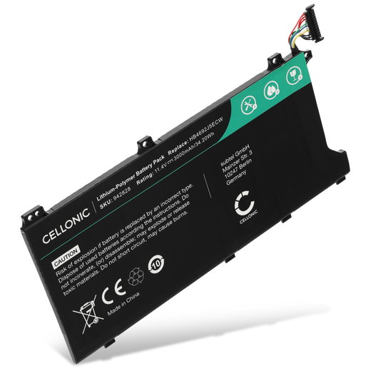 Batteri för Huawei MateBook D 15, D 15 2020, Magicbook 14, MagicBook 15, MateBook D 15 AMD, Huawei HB4692J5ECW-31 11.4V 3000mAh från CELLONIC
