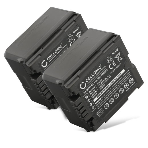 2x Battery for Panasonic HDC-SD100, HDC-SD10, -SD707, -SD600, HDC-TM700, Lumix DMC-L10 1320mAh from CELLONIC
