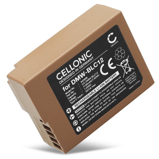 Batterie avec Type-C input pour Panasonic Lumix DMC-FZ1000 DMC-FZ300 DMC-FZ200 DMC-G70 DMC-G7 G81 1100mAh de CELLONIC