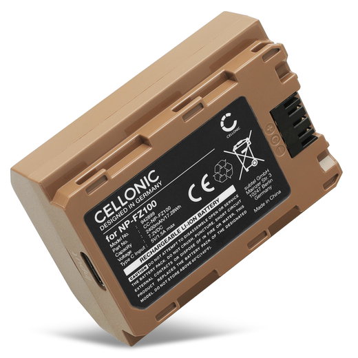 Battery with Type-C input for Sony Alpha 7 IV, 6700, A6600, ILCE-6600, A7S III, A9, ILCE-9 2400mAh from CELLONIC