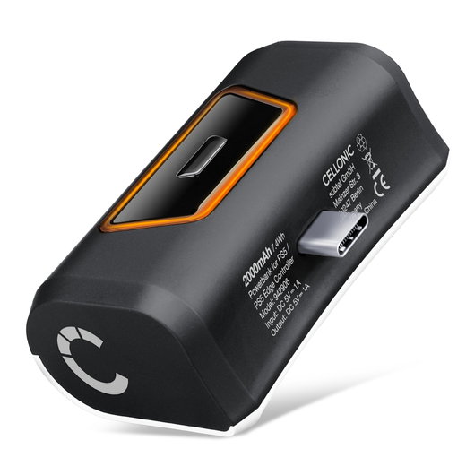 CELLONIC PS5 DualSense Kontroller Powerbank - 2000mAh PlayStation 5 Trådlös Bärbar Laddare - Snabbladdning, 10–14 timmars batteritid, USB-C-kabel ingår