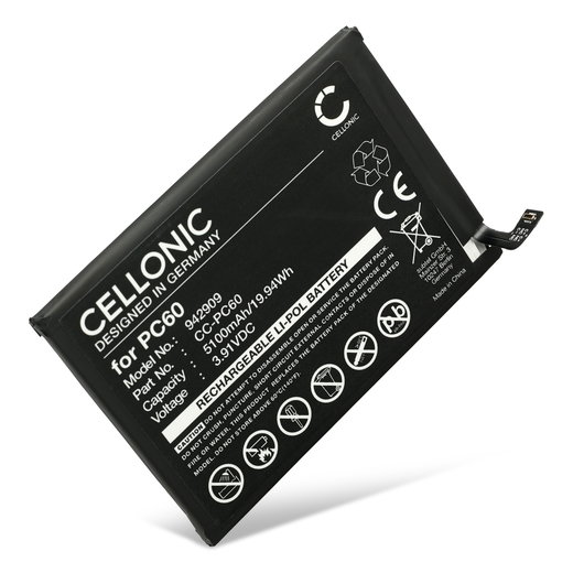 Batteria PC60, SB18D89641 compatibile con Motorola Moto G54, XT2343 5100mAh Ricambi CELLONIC per telefoni cellucari, smartphone  (5100mAh, 3.91V)