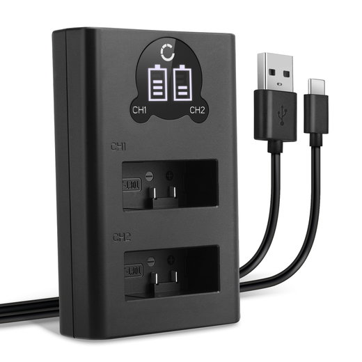 Caricatore USB doppio (AHDBT-1301) per GoPro HERO13 Black + 1m + Cavo USB di CELLONIC