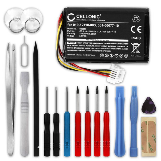 2x Batteria per Garmin Zumo 590LM, Zumo 595LM 1800mAh + Set di strumenti 17pz, marca CELLONIC