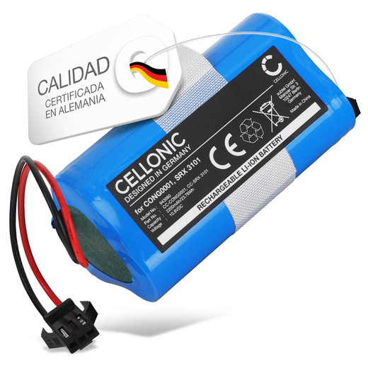 1x Batería para Cecotec CONGA 750, CONGA 890 Slim, CONGA Slim, CONGA Slim 890, CONGA Slim 890 Wet, CONGA Slim Wet, CONGA Wet, Sencor SRV 3150OR, SRV 3160TQ 2200mAh de CELLONIC
