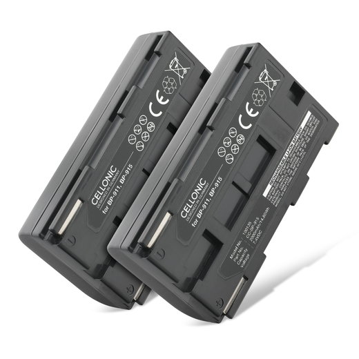 2x Akku für Canon XF100 G2000 G1000 XF105 XL1s XL1 XL2 XH-A1 BP-915 BP-945 BP-930 BP-911 BP-941 BP-927 BP-924 BP-914 (2000mAh, 7.4V) von CELLONIC