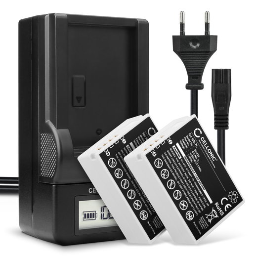 2x Batterie pour Canon PowerShot SX30 IS, PowerShot G12, PowerShot G11, PowerShot G10 NB-7L (1050mAh, 7.4V) + Chargeur de CELLONIC