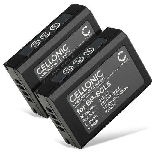 2x Batería para Leica M10, M10-R, M10-P BP-SCL5 (1200mAh, 7.4V) de CELLONIC