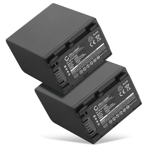 2x Akku für Sony HDR CX625, CX250, CX260, CX270, CX410, CX430, CX230, CX220, CX210 NP-FV70A NP-FV50A NP-FV30 NP-FV90 NP-FV100A (3090mAh, 7.2V) von CELLONIC