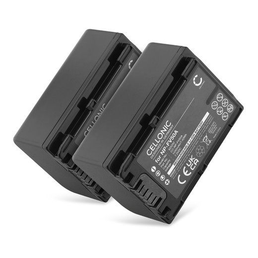 2x Batteri till Sony AX33 AX100 CX625 CX250 CX260 CX270 AXP33 PJ620 PJ810 PJ200 NP-FV70A NP-FV50A NP-FV30 NP-FV90 NP-FV100A (1030mAh, 7.4V) från CELLONIC