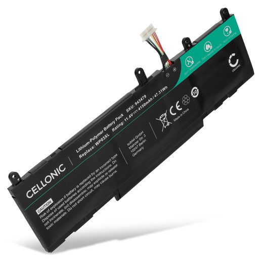 1x Batteri för HP EliteBook 830 Gen 9, 840 Gen 10, 1040 G10, Elite x360 830 G11, ZBook Firefly 14 G10, Firefly 16 G10, Elitebook 835 Gen 10, WP03XL 11.4V 4150mAh från CELLONIC