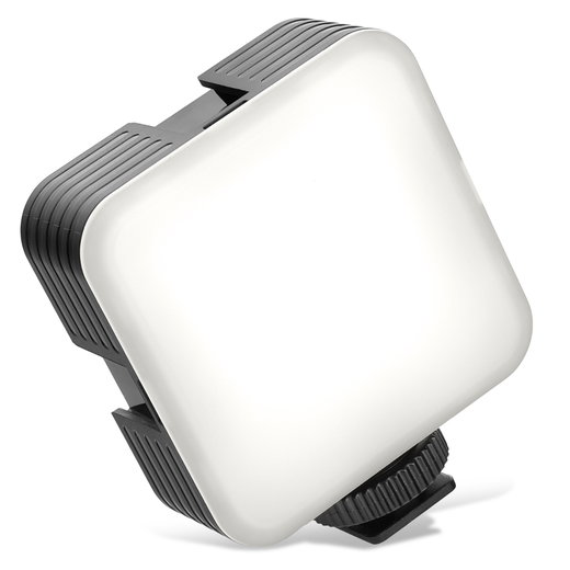 Pocket LED Videoleuchte – RGB Mini Kamera-Aufstecklicht (Blitzschuh-Kameralicht), 61 LEDs, CRI 95, 2500K–8500K, USB-C aufladbar von CELLONIC