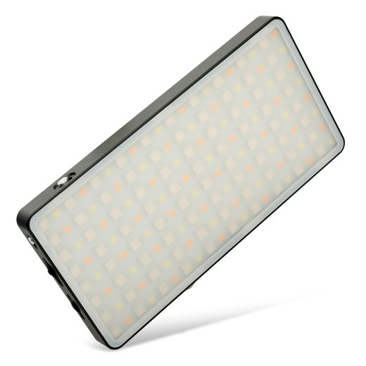 Luce RGB con attacco Cold Shoe per fotocamere, CRI 95, 3200K-8500K – Mini luce LED regolabile 0-100% con ricarica USB-C di CELLONIC