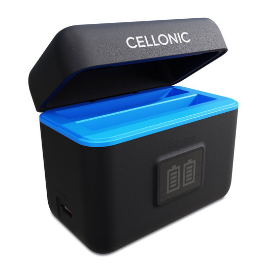 2-Slot Battery Charging Case for Insta360 X4 Batteries + 60cm + USB Cable from CELLONIC
