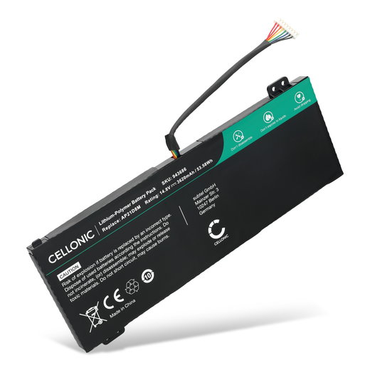 1x Akku tietokoneeseen Acer Nitro 5, V 15, 16 AN160-51, 16 AN515-46, 5 AN515-46, 5 AN515-47, 5 AN515-58, AN16-51, Acer AP21D8M, CS-ACN161NB, KT.0040G.015 - 14.8V 3620mAh tuotemerkiltä CELLONIC