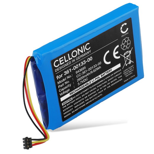 1x Akku navigaattoriin Garmin zumo XT, Tread 5.5,361-00133-00 (2600mAh, 3.7V) tuotemerkiltä CELLONIC