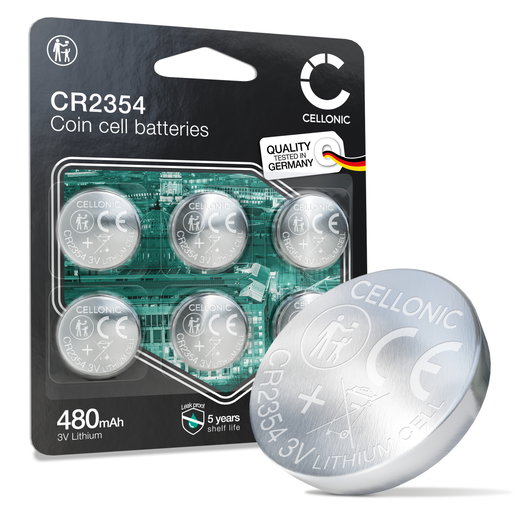 CELLONIC CR2354 Coin Cell Batteries (Lithium, 480, 3V) for Car Keys Medical Devices Watches - x6-Pack