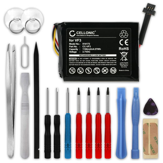 Batteri för TomTom Quanta, GO XL 330, XL 310 VF3,VF3F, FM68360420759 (1100mAh, 3.7V) från CELLONIC