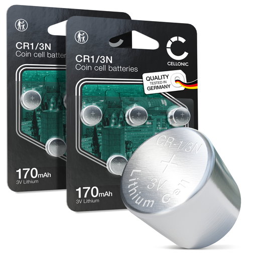 CELLONIC CR1/3N Knopfbatterie (Lithium, 170mAh, 3V) Koirapannat Kamerat Laser-osoittimet -laitteille – x10 kpl pakkaus