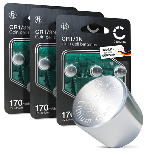 CELLONIC CR1/3N Knapcellsbatterier (Lithium, 170mAh, 3V) för Hundträninghalsband, Kameror, Lasersikten – x15-Pack