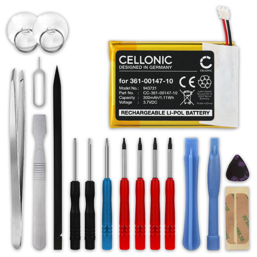 Battery for Garmin Fenix 7X, Tactix 7 361-00147-10 (300mAh, 3.7V) + Tool-kit from CELLONIC